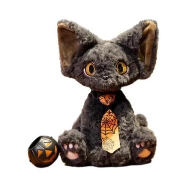 Imagem de Boneco De Pelúcia Gato Devon Kawaii De Halloween, Almofada, Lanterna D