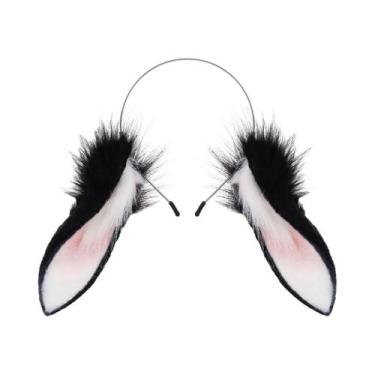 Imagem de Tiara De Orelhas De Coelho Em Pelúcia Sintética, Acessório De Fantasia