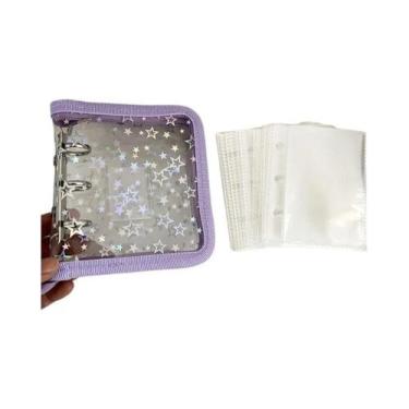 Imagem de Fichário Transparente A5 Com Zíper Laser Star Para Álbum De Fotos De Í