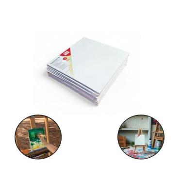 Imagem de Kit 10 Mini Telas de Pintura Fina 15x15 100% Algodão Pronta - Yin's