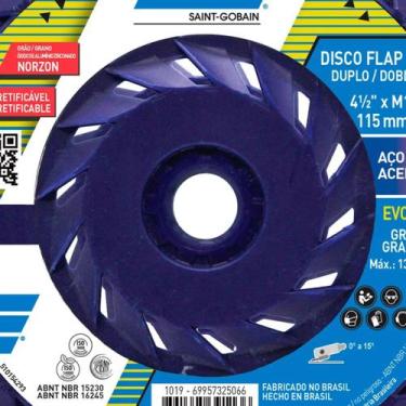 Imagem de Caixa com 10 Discos de Lixa Flap 4.1/2" Grão 40 R-822 Evolution Norton