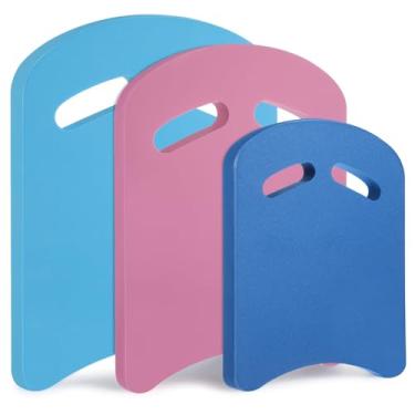 Imagem de Soulchen Pacote com 3, boia de natação combo de 3 tamanhos para boia de piscina, auxílio de natação compatível com nadadeiras para prática técnica de exercício de colo (azul claro, rosa, azul escuro)