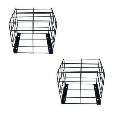 Imagem de Kit 2 Grade Câmera Gaiola Proteção Quadrada Preta E Branca - TR ARAMAD