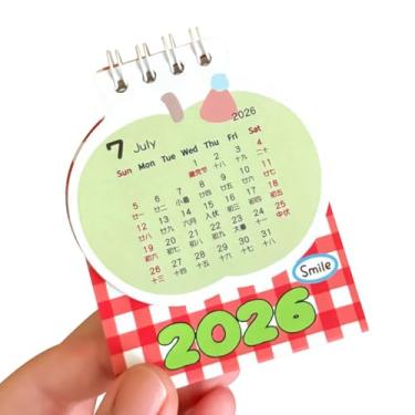 Imagem de Calendário de mesa 2026 – Planejador de frutas fofas 2026 | Calendário de mesa em pé, para estudantes, professores, crianças, adolescentes, estúdio, escola, sala de aula, vaidade