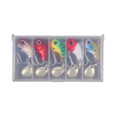 Imagem de Conjunto De 5 Iscas De Pesca: Wobbler, VIB De Metal, Spinner, Colher, 
