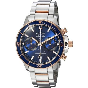 Imagem de Relógio Bulova Masculino Ref:98b301 Cronógrafo Bicolor Marine Star