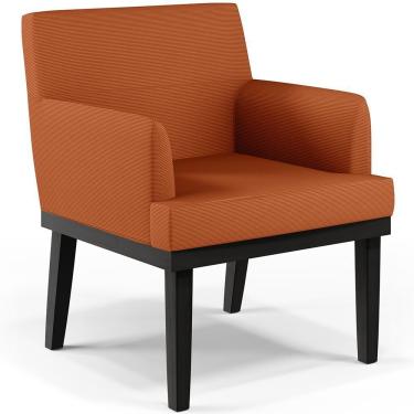 Imagem de Poltrona Decorativa Para Sala De Estar Base Preto Beatriz W01 Tecido Terracota