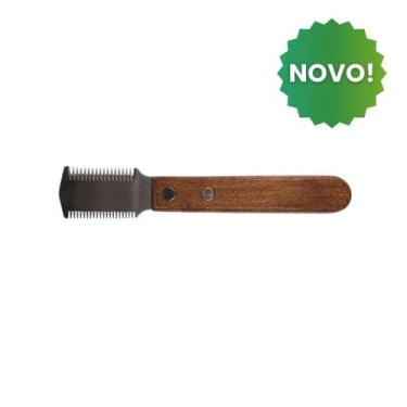 Imagem de Faca Dupla de Handstripping de Madeira - MBS Pro Grooming
