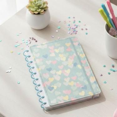 Imagem de Caderno Inteligente Escolar Capa Dura B5 80 Folhas Grandes Coração Fac