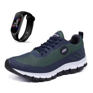 Imagem de Tênis Confortável Leve Caminhada Trabalho Academia Dia a Dia + Relógio