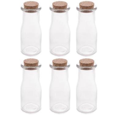 Imagem de Kit 6 Porta Temperos de Vidro 200ml com Tampa de Rolha Lyor para Decor
