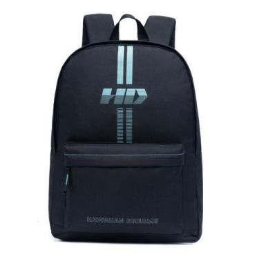 Imagem de Mochila Hd Escolar Masculina Juvenil Reforçada Preta E Azul - HD - Haw