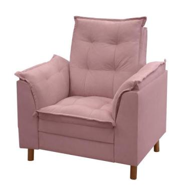 Imagem de Poltrona De Amamentação Manoella Luxo ISA ESTOFADOS Cor:Marrom, Rose