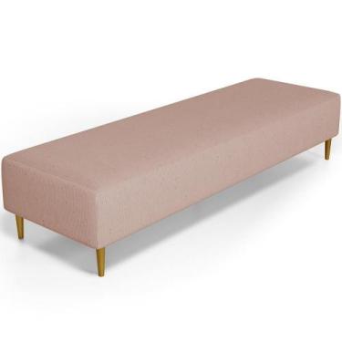 Imagem de Puff Decorativo Bali W01 Pés Palito 170x60cm Linho Rosê - Lyam Decor