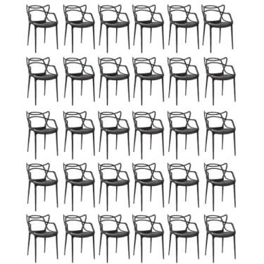 Imagem de Kit Com 30 Cadeiras De Design Allegra Empilhavel Sala Jantar Interior 