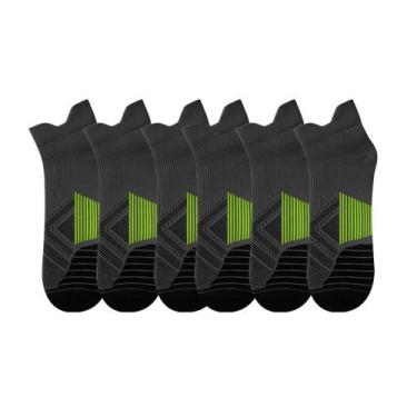 Imagem de Kit 6 Meias de Corrida AF Esportiva AntiFricção Poliamida Fina Cano Cu