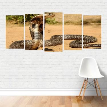 Imagem de Quadro Animais Naja Cobra Serpente Peçonhento Rastejante Canvas
