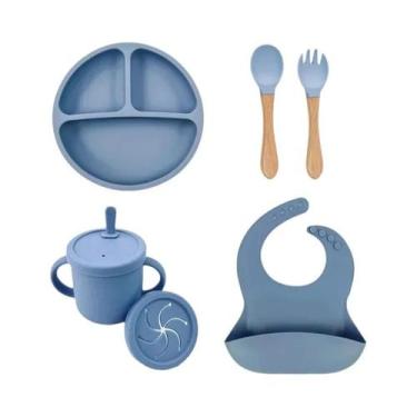 Imagem de Conjunto De Utensílios Para Bebês: Tigela Com Sucção, Copo Com Canudo,