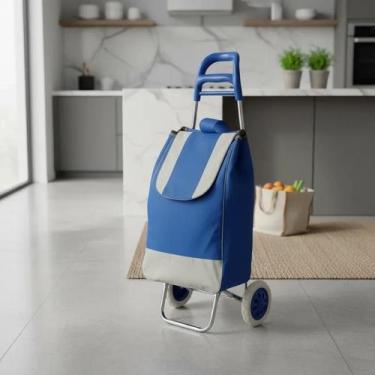 Imagem de Sacola Carrinho De Feira Multiuso Dobrável Reforçada Cores - Lehavi