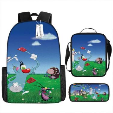 Imagem de Conjunto de mochilas Oggys Cafards Anime School, 3 unidades - 29x16x42