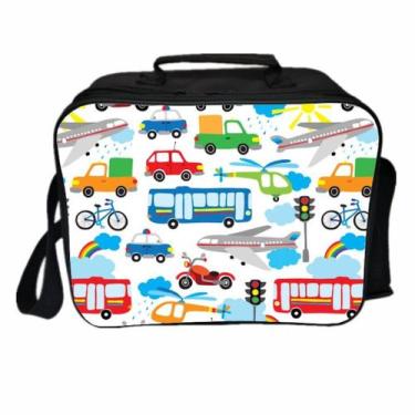 Imagem de Lancheira, sacola de refeição, carro impresso em anime, reutilizável -