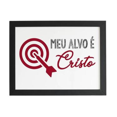 Imagem de Quadro Meu Alvo É Cristo Jesus Moldura Preta 60X40Cm