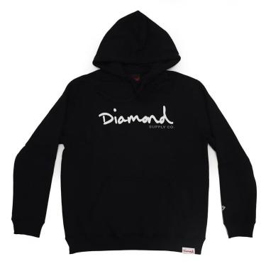 Imagem de Moletom Diamond Canguru OG Script Hoodie - Preto/Branco/Cinza-Masculino