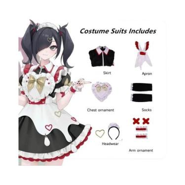 Imagem de Fantasia De Cosplay De Empregada Ame-chan Com Peruca De Anime Para Com