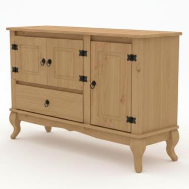 Imagem de Balcão em Madeira Maciça 3 Portas 1 Gaveta Marrom - Pense Dentro da Ca