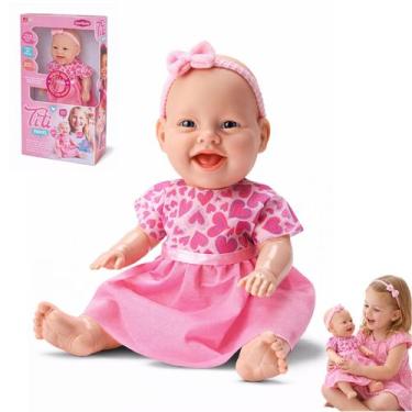 Imagem de Boneca Titi Frases Menina Fofa Educativo Fala Brinquedo Rosa - BAMBOLA