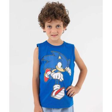 Imagem de Regata Infantil Sonic Tam 4 a 10 Azul-76110, Azul, 6