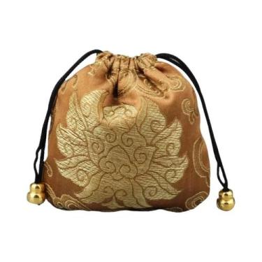 Imagem de Bolsa De Embalagem Para Joias Em Brocado De Seda, Organizador De Colar