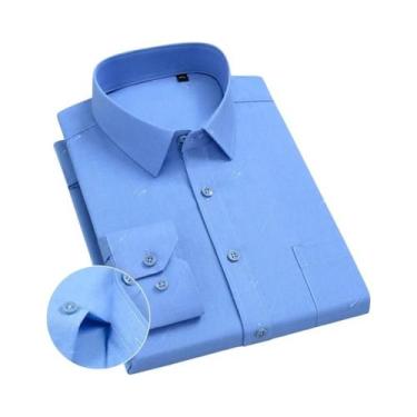 Imagem de Camisas De Manga Longa Masculinas De Moda Casual Em Tecido De Bambu Co