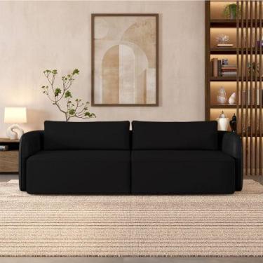 Imagem de Sofá Living Sala de Estar Abel 240cm Bipartido pés de Madeira PU/Velud