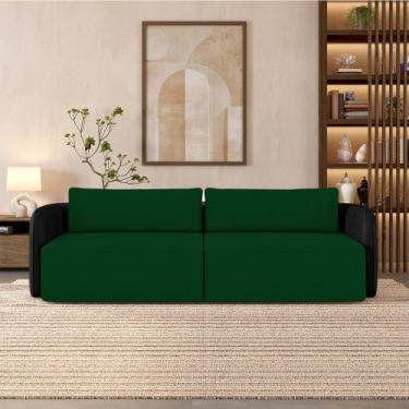 Imagem de Sofá Living Sala de Estar Abel 240cm Bipartido pés de Madeira PU/Velud