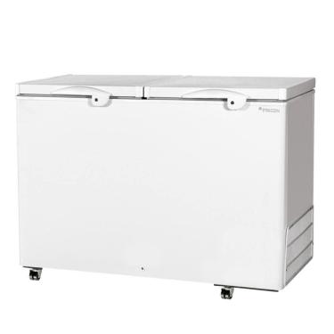 Imagem de Freezer Conservador Horizontal Fricon 411 Litros Dupla Ação 2 Tampas de Chapa Branco HCED 411C 220V