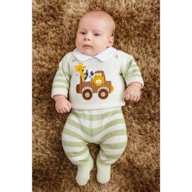 Imagem de Conjunto Para Bebê Tema Safari Menino casaco salopete - Estylo Baby, V