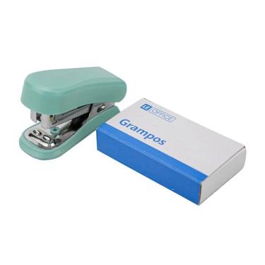 Imagem de Grampeador Le com Grampos 24/6 Até 15 Folhas Verde Pastel