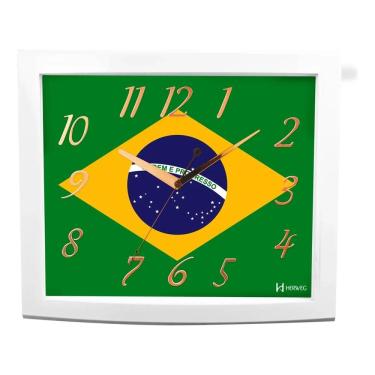 Imagem de Relógio De Parede Herweg Ref: 6915-242 Retangular Branco Brasil
