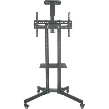 Imagem de Pedestal Móvel para TV Multivisão PED-4265 com Ajuste de Altura e Bandeja VESA 640x405 mm Preto
