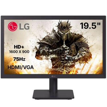 Imagem de Monitor LED LG Tela 19,5" 20U401A-B, Resolução 1600x900 HD+, 75Hz, 2ms (GtG), HDMI, VGA, VESA e Saída Fone de Ouvido