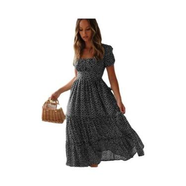 Imagem de Vestido Maxi Floral com Manga Bufante - Estampa Vintage para Praia, BR