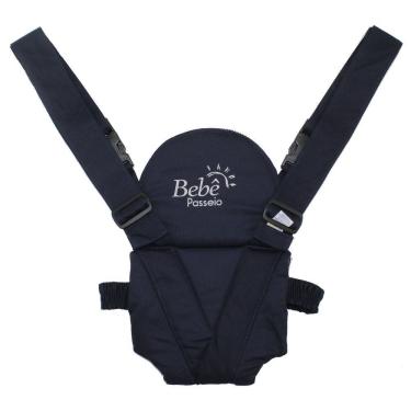 Imagem de Canguru para Bebê Panda Passeio Até 15 kg de 02 a 18 Meses Azul Marinho com Alças Ajustáveis OEM