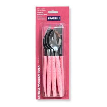 Imagem de Conjunto Talheres Inox 12 Peças Rosa ou Preto para Mesa Posta Elegante