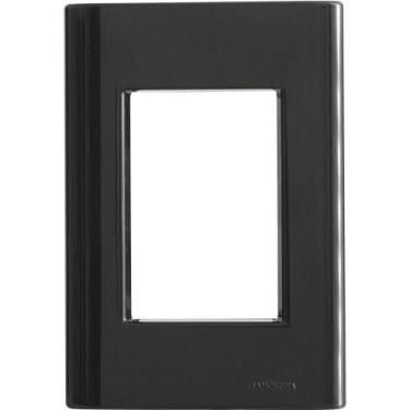 Imagem de Placa 3 Postos 4x2 Tramontina Giz Preta Sem Suporte