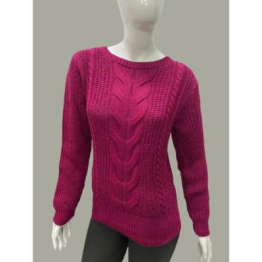 Imagem de Blusa Tricot Inverno Frio Lançamento Tricô Feminina - Giuliana Marques