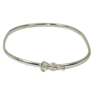 Imagem de Bracelete Feminino Prata 925 Oval Fio Redondo 2 mm - Lojas La&Ny Prata