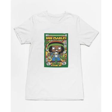 Imagem de Camiseta Poster Pop Style Inspiração BOB MARLEY Estampa DTF 100% Algod