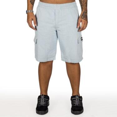 Imagem de Bermuda Overking Cargo Jeans Azul Claro, G