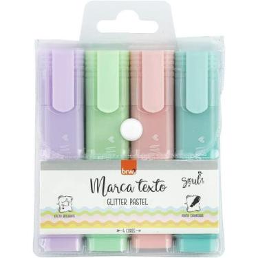 Imagem de Marca Texto Pastel com Glitter 4 Unidades  BRW - Lançamento!!!